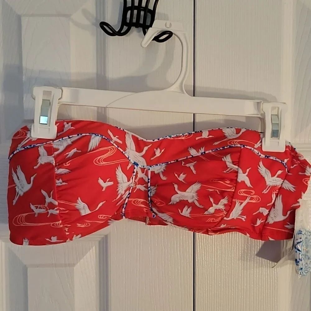 By the Beach Zen Garden bird bikini top size L
